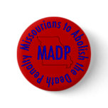 madp logo button, red