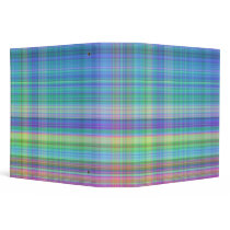 madras plaid in blue,turquoise,pink, yellow,green binders