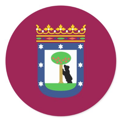 Madrid Flag Round Stickers by