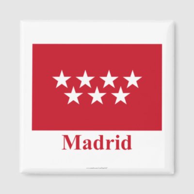 Madrid flag with name refrigerator magnets by Vexillophile