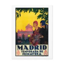 Madrid in Springtime Travel Promotional Poster Postcards