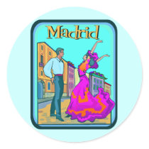 Madrid Travel Poster Stickers