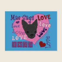 Mae Says Love! Postcard postcards