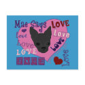 Mae Says Love! Postcard by FreshandStrong Mae Says Love! Postcard