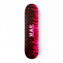 Mae skateboard pink fire and flames design. by skatersollie Mae skateboard pink fire and flames design.