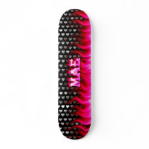 Mae skateboard pink fire and flames design. by skatersollie Mae skateboard pink fire and flames design.