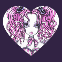 "Maegan" Pink Couture Fairy Heart Stickers
