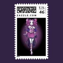 "Maegan" Pink Valentine Fairy Art Postage stamps