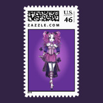 "Maegan" Pink Valentine Fairy Art Postage Stamps stamps