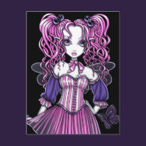 "Maegan" Pink Valentine Fairy Art Postcard postcards