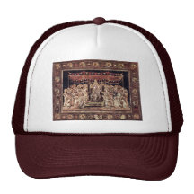 Maestà Madonna Enthroned As The Patron Saint Surro Mesh Hat
