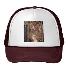 Maestà Madonna Enthroned As The Patron Saint Surro Mesh Hat