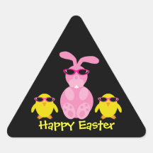 Mafia Easter Bunny & Chicks Triangle Stickers