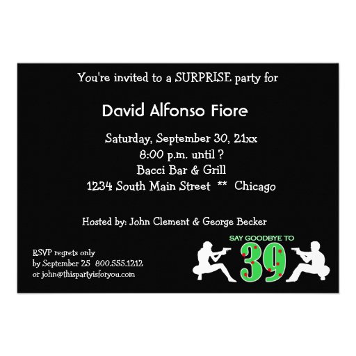 Mafia Style 40th Birthday Celebration Invitation