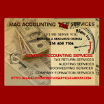 MAG ACCOUNTING  TAX SERVICES MOISOLA AGBADAMOSI business cards