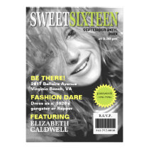 Magazine Cover Photo Sweet Sixteen Birthday Invite