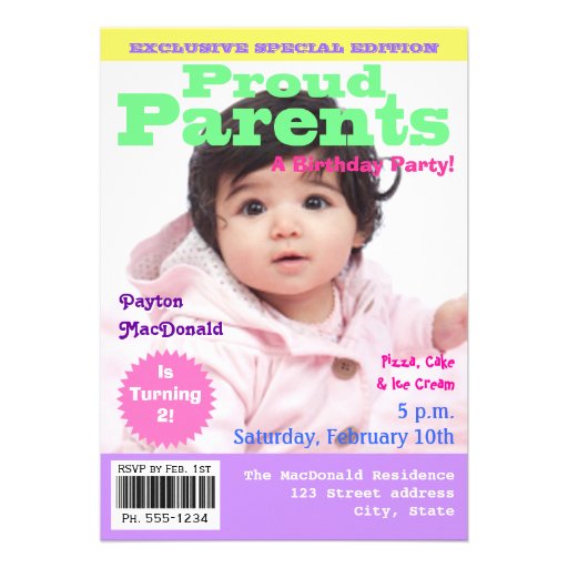 Magazine Cover Style 2nd Birthday Party Invitation