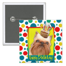 Magdalena del cumpleaños - Bruselas Griffon Pin
