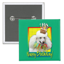 Magdalena del cumpleaños - caniche - blanco pins