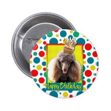 Magdalena del cumpleaños - caniche - chocolate pins