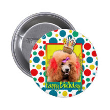 Magdalena del cumpleaños - caniche - rojo pin