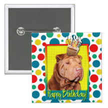 Magdalena del cumpleaños - Shar Pei - afortunada Pin