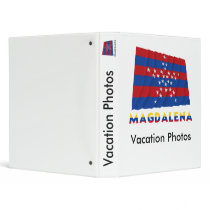 Magdalena Waving Flag with Name 3 Ring Binder