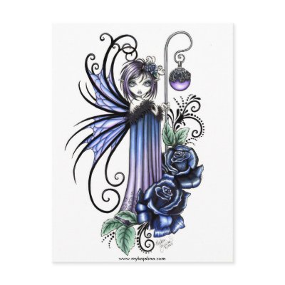 Magdalene Blue Rose Fairy Postcard by mykajelina
