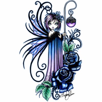 "Magdalene" Gothic Blue Rose Fairy Photo Sculpture by mykajelina