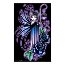 "Magdalene" Gothic Blue Rose Fairy Posters posters