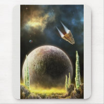 spaceship, exploration, sci fi, science fiction, cristals, space, star, stars, planet, planets, weird, eerie, scene, houk, art, artwork, mood, fiction, unique, rocks, ground, scenery, universe, neubla, galaxy, landscape, cool mousepads, funny mousepads, mousepads, school, back to school, travel, Mouse pad with custom graphic design
