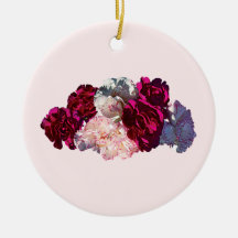 Magenta and Light Pink Carnations Christmas Ornament