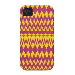 Magenta and Mustard Tribal Pattern Design Vibe iPhone 4 Cover
