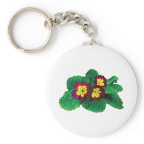 Magenta and Yellow Primrose Key Chain