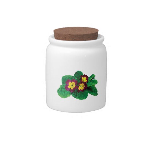Magenta and Yellow Primroses Candy Dish