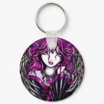 Magenta Angel Keychain