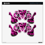 Magenta & black  lace pattern PS3 controller decal