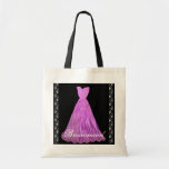 MAGENTA Bridesmaid Dress Cotton Tote Bag