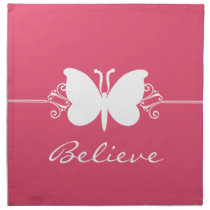 Magenta Butterfly Swirls Napkins
