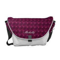Magenta Circles Pattern Messenger Bag