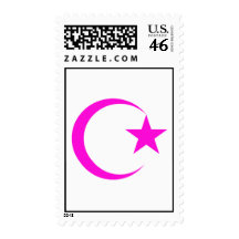 Magenta Crescent & Star.png Postage