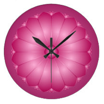 Magenta Cushion Flower Wall Clock