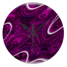 Magenta Disaster Abstract Wallclocks