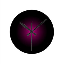 Magenta Drama Modern Urban Art Products Round Clocks