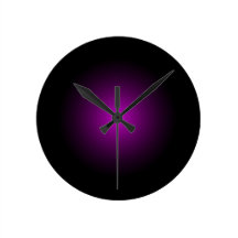 Magenta Drama Modern Urban Art Products Round Wall Clock