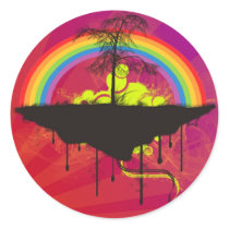 Magenta fire rainbow stickers stickers