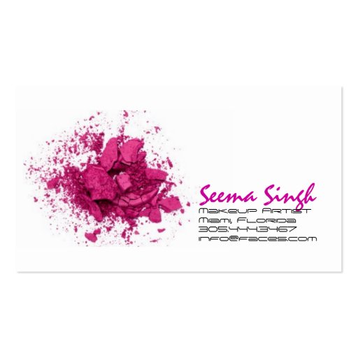 Magenta Flower Makeup Artist cosmetics Business Card Templates (back side)