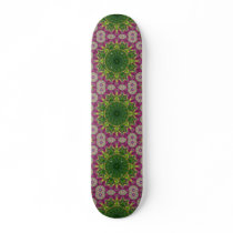 Magenta Flowers Circles Mandala Skate Board Decks