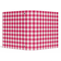 magenta gingham notebook binders
