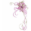 Magenta & Gold Hand-drawn Flower T-Shirt by SnowflakeDesign Magenta & Gold Hand-drawn Flower T-Shirt